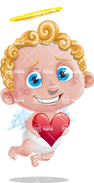 Cupid Cartoon Character - Cartoon Cupid with Heart
